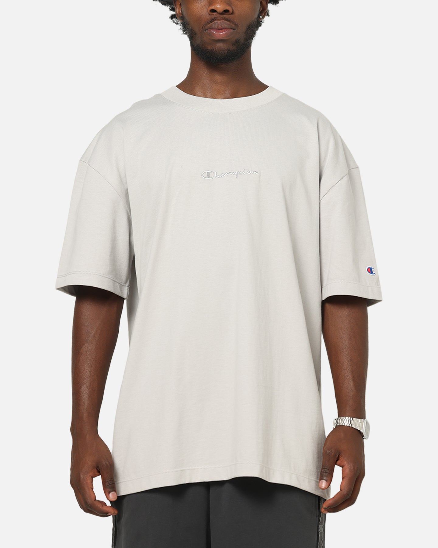 Champion Heritage New Script T-Shirt Iron Grey