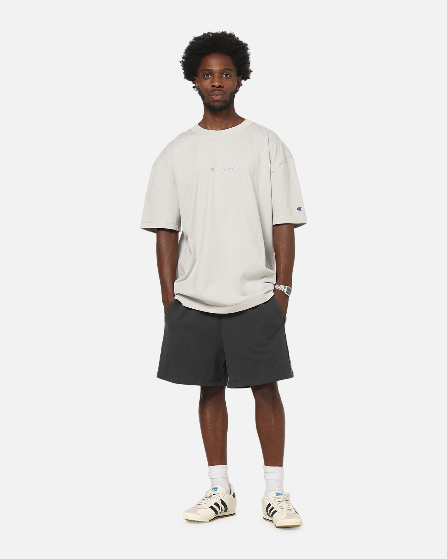 Champion Heritage New Script T-Shirt Iron Grey