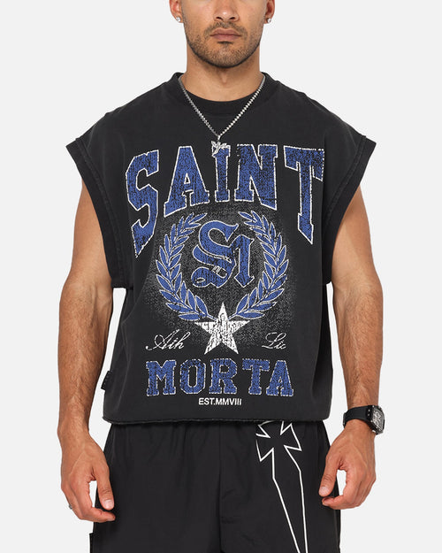 Saint Morta Divine League Cut Off Sweater Washed Black