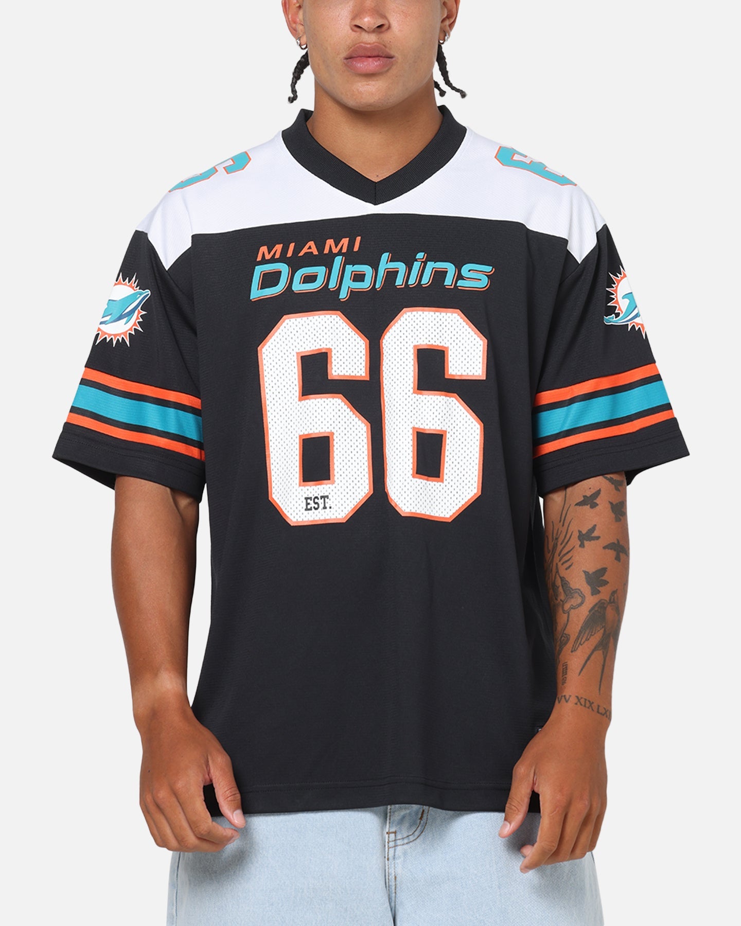 Majestic Athletic Miami Dolphins Glenver Mesh Oversized T-Shirt Black