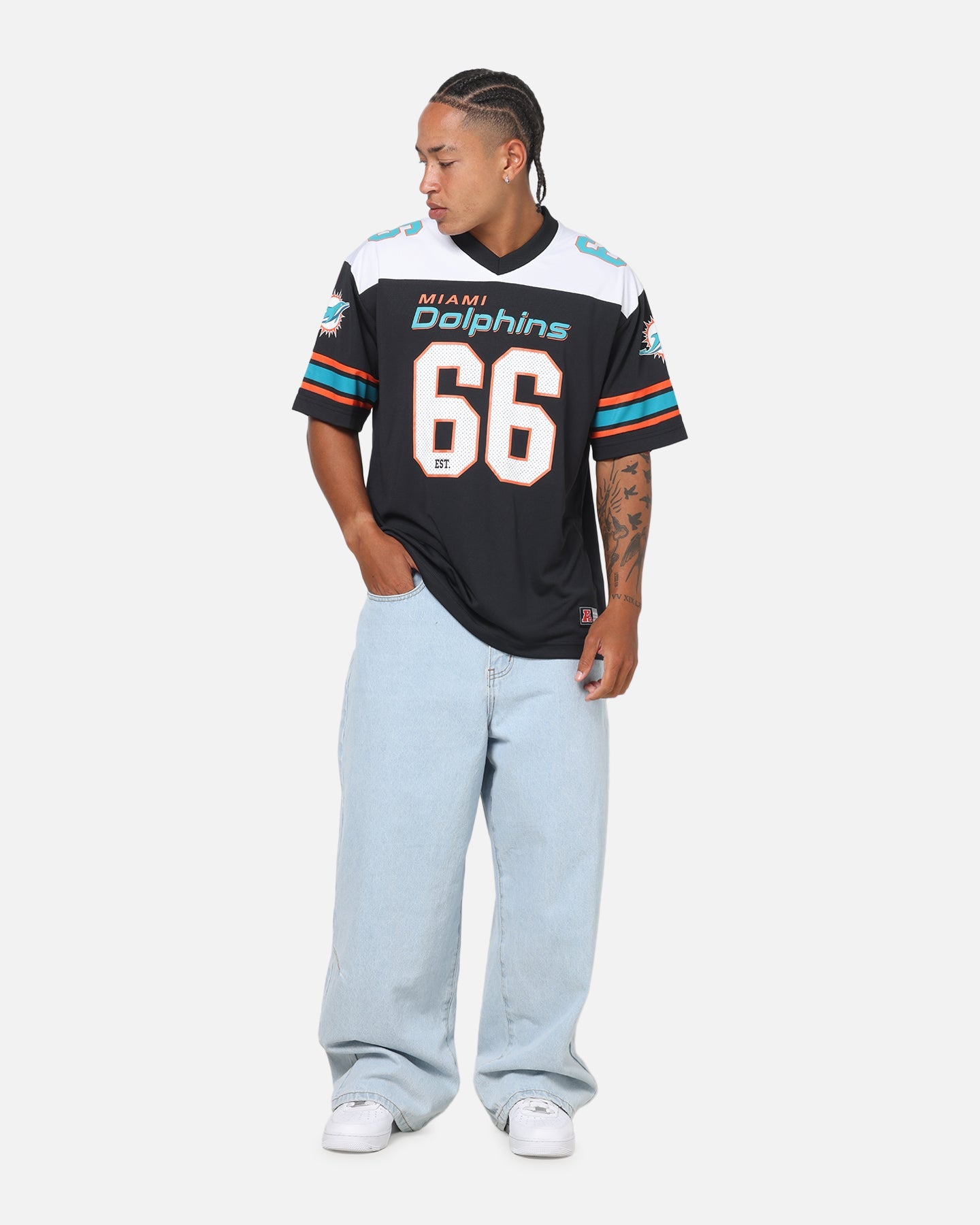 Majestic Athletic Miami Dolphins Glenver Mesh Oversized T-Shirt Black