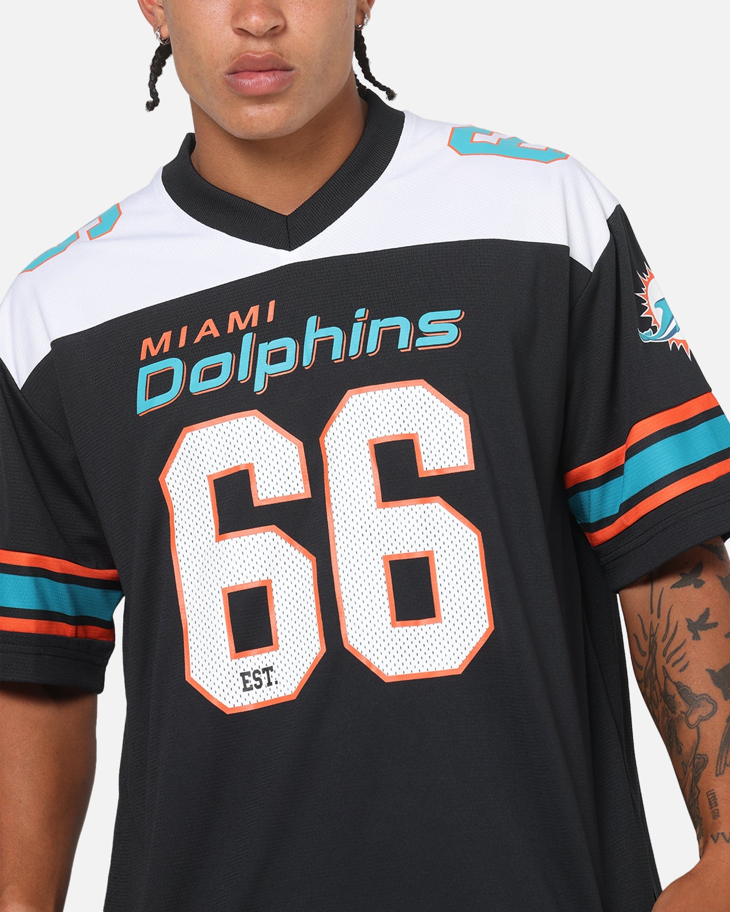 Majestic Athletic Miami Dolphins Glenver Mesh Oversized T-Shirt Black