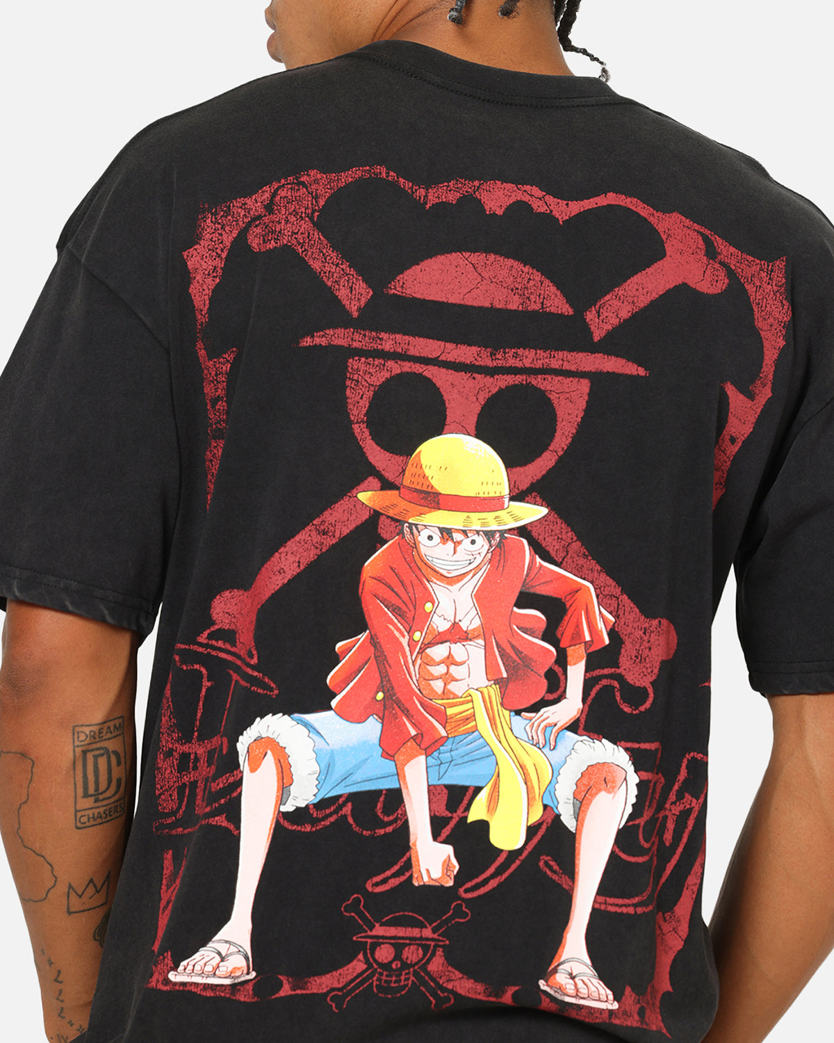 73Studio X One Piece Luffy Vintage T-Shirt Off Black