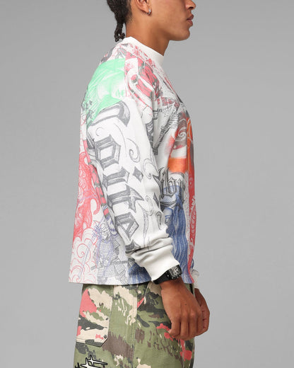 Loiter Sketch Book Long Sleeve T-Shirt White