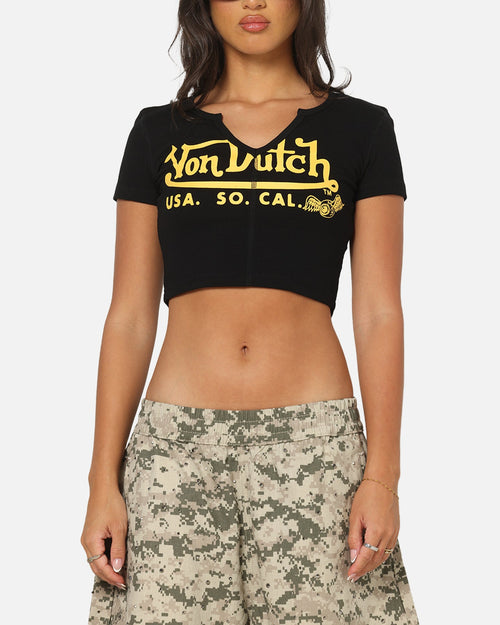 Von Dutch Women's Cropped T-Shirt Black