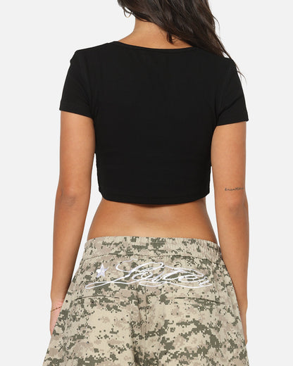 Von Dutch Women's Cropped T-Shirt Black