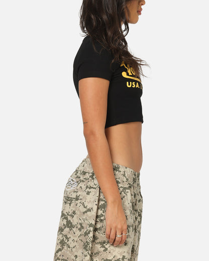 Von Dutch Women's Cropped T-Shirt Black