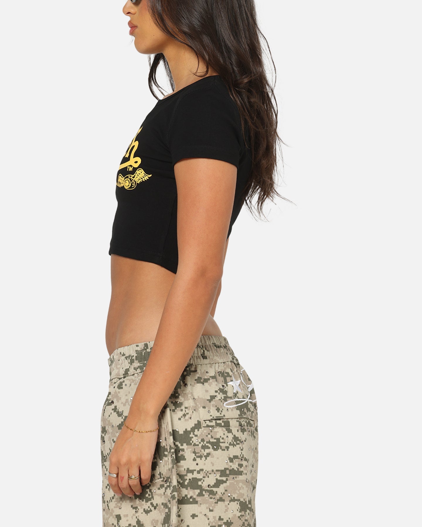 Von Dutch Women's Cropped T-Shirt Black