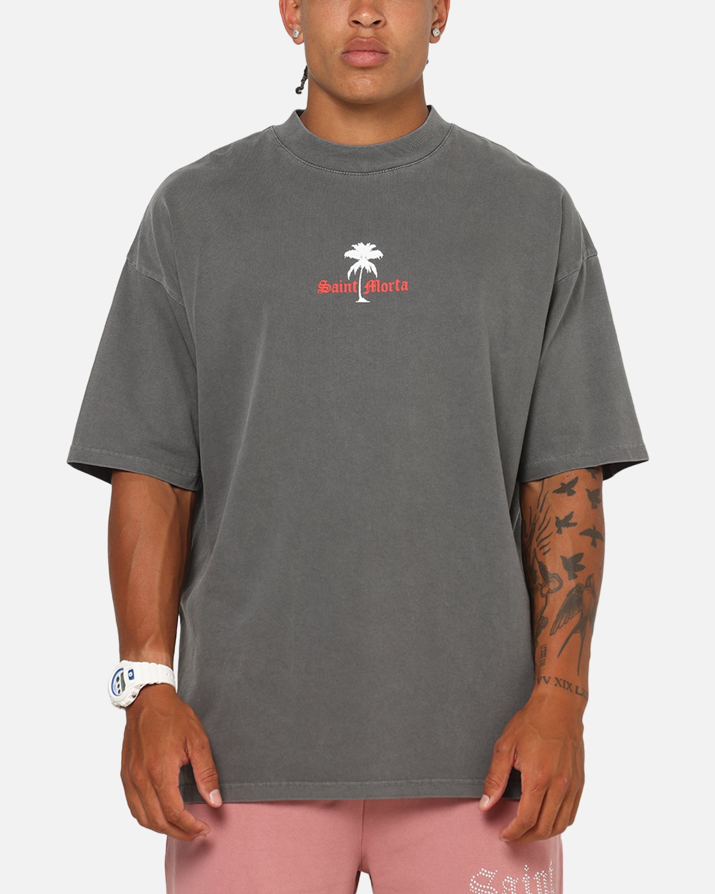 Saint Morta Palm Dreams T-Shirt Washed Charcoal