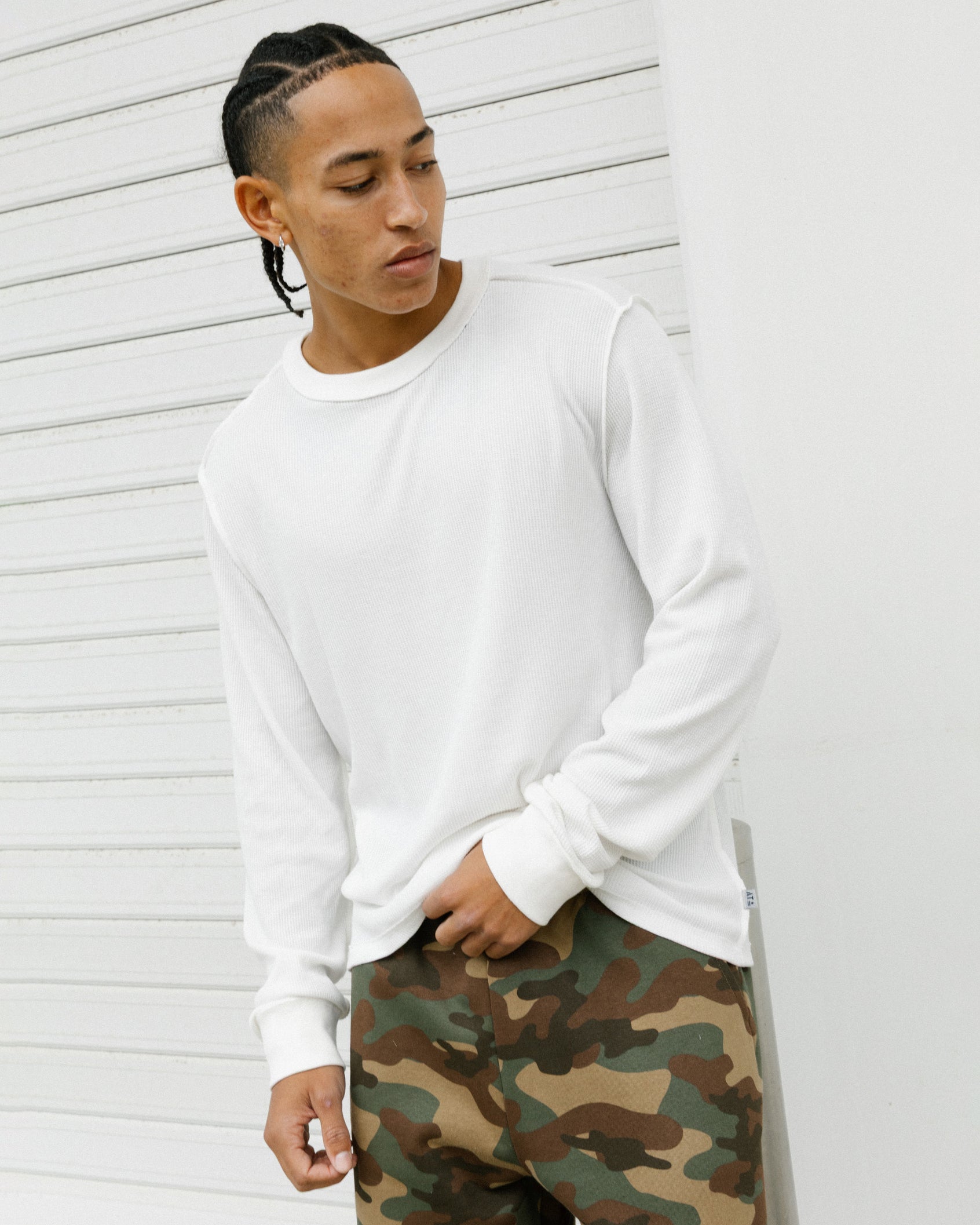 American Thrift Long Sleeve Thermal T-Shirt Off White