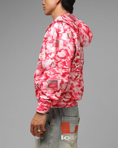 Loiter Digi Camo Zip Hoodie Pink Camo
