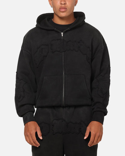 Ed Hardy Fray Zip Hoodie Black