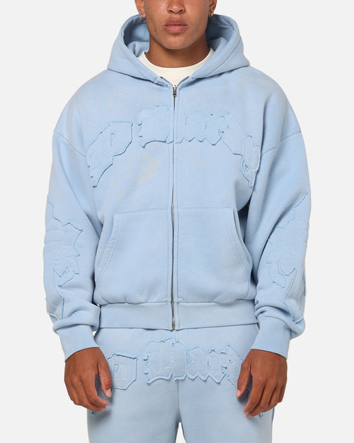 Ed Hardy Fray Zip Hoodie Blue