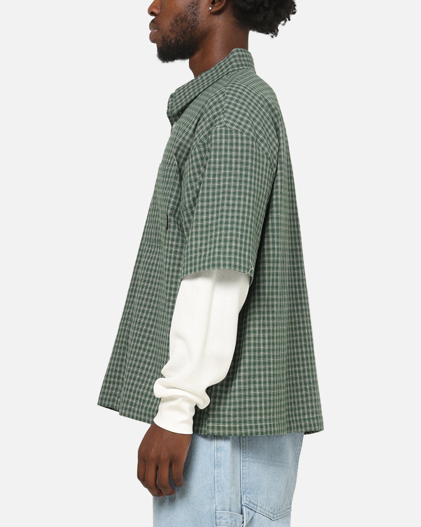 Carre Archive Layered Shirt Green Plaid
