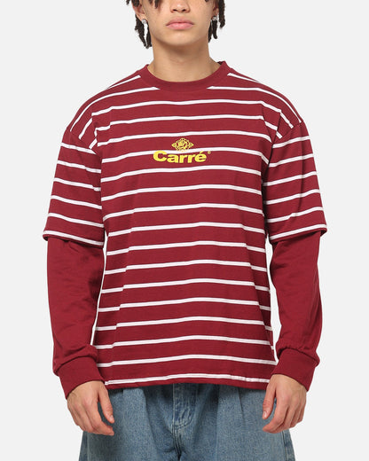 Carre Club Stripe Long Sleeve T-Shirt Burgundy Stripe