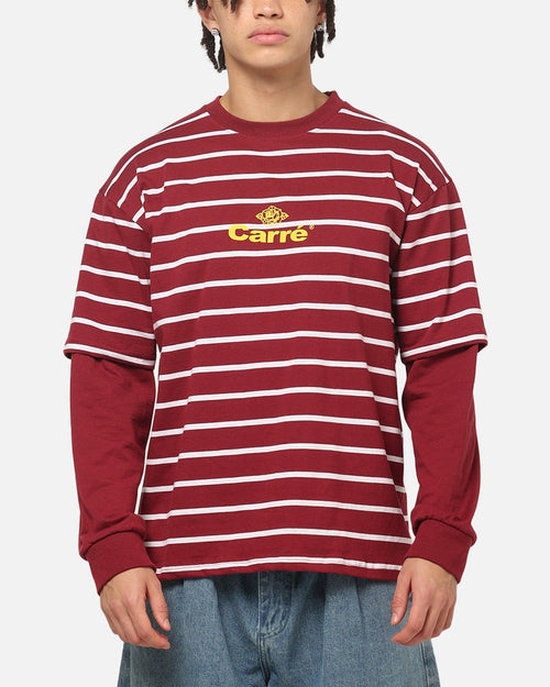 Carre Club Stripe Long Sleeve T-Shirt Burgundy Stripe