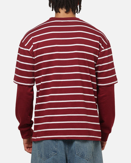 Carre Club Stripe Long Sleeve T-Shirt Burgundy Stripe
