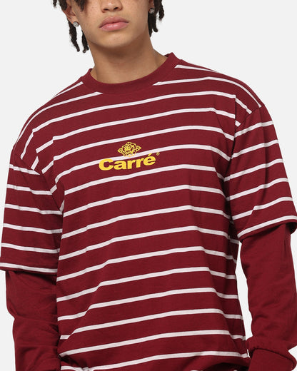 Carre Club Stripe Long Sleeve T-Shirt Burgundy Stripe
