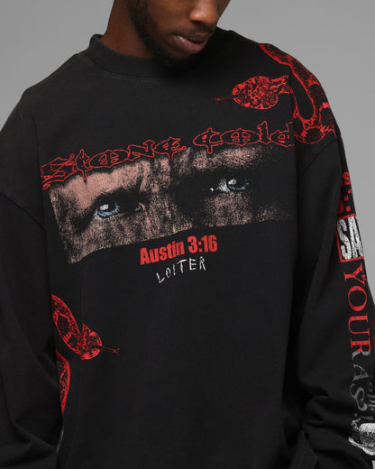 Loiter X WWE Stone Cold Long Sleeve T-Shirt Black