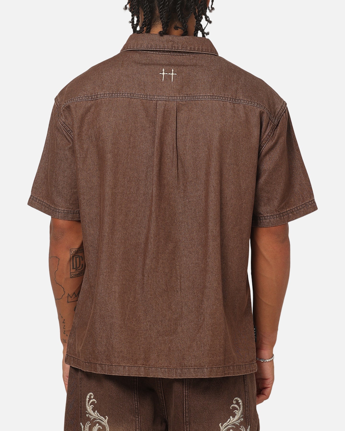 Saint Morta Baroque Button Up Shirt Dark Earth