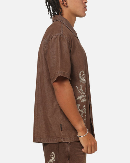Saint Morta Baroque Button Up Shirt Dark Earth