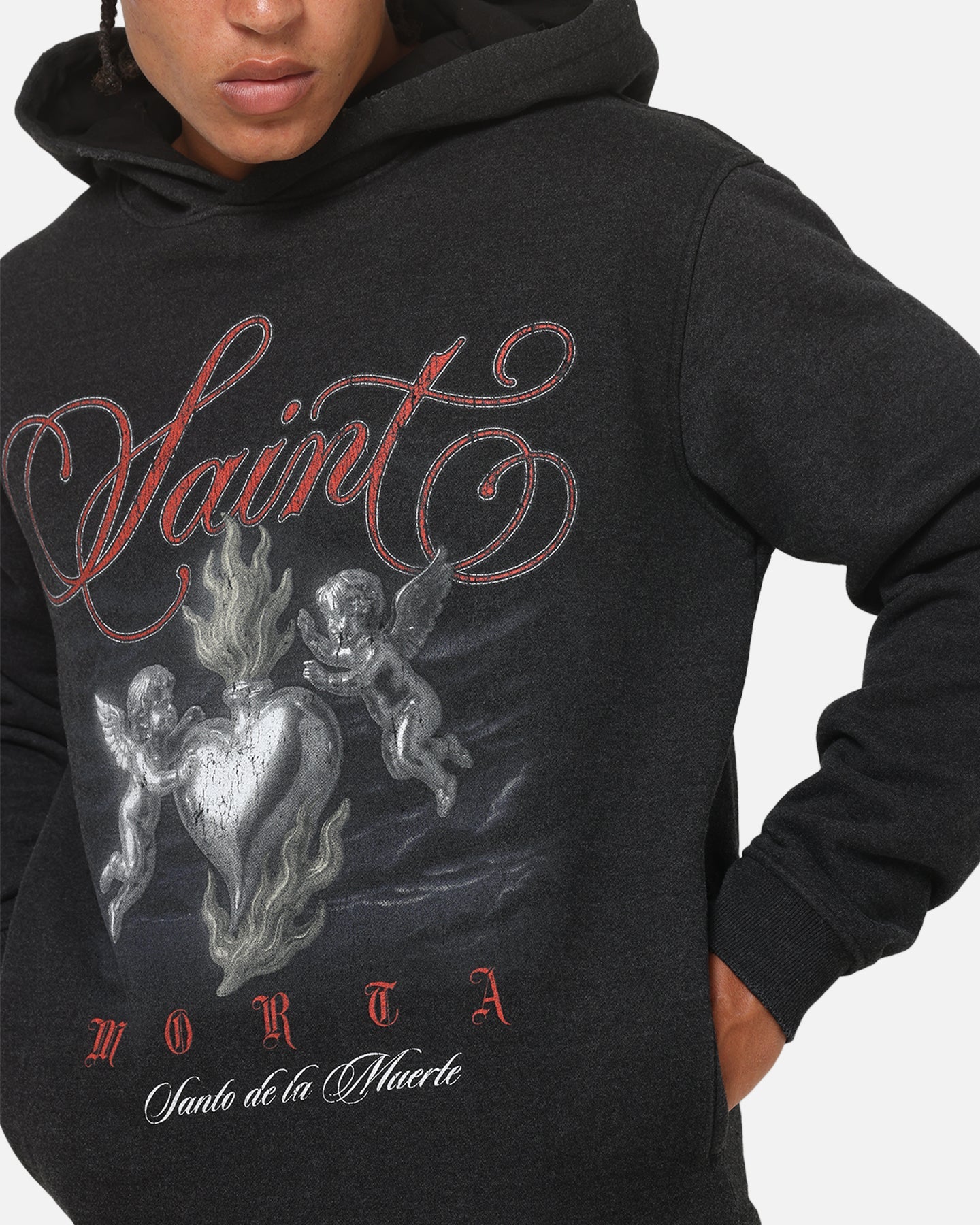 Saint Morta Heavens Kitchen Boxy Hoodie Black Wash