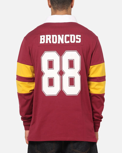 Bleacher Athletic Brisbane Broncos NRL Legacy Rugby Polo Shirt Maroon