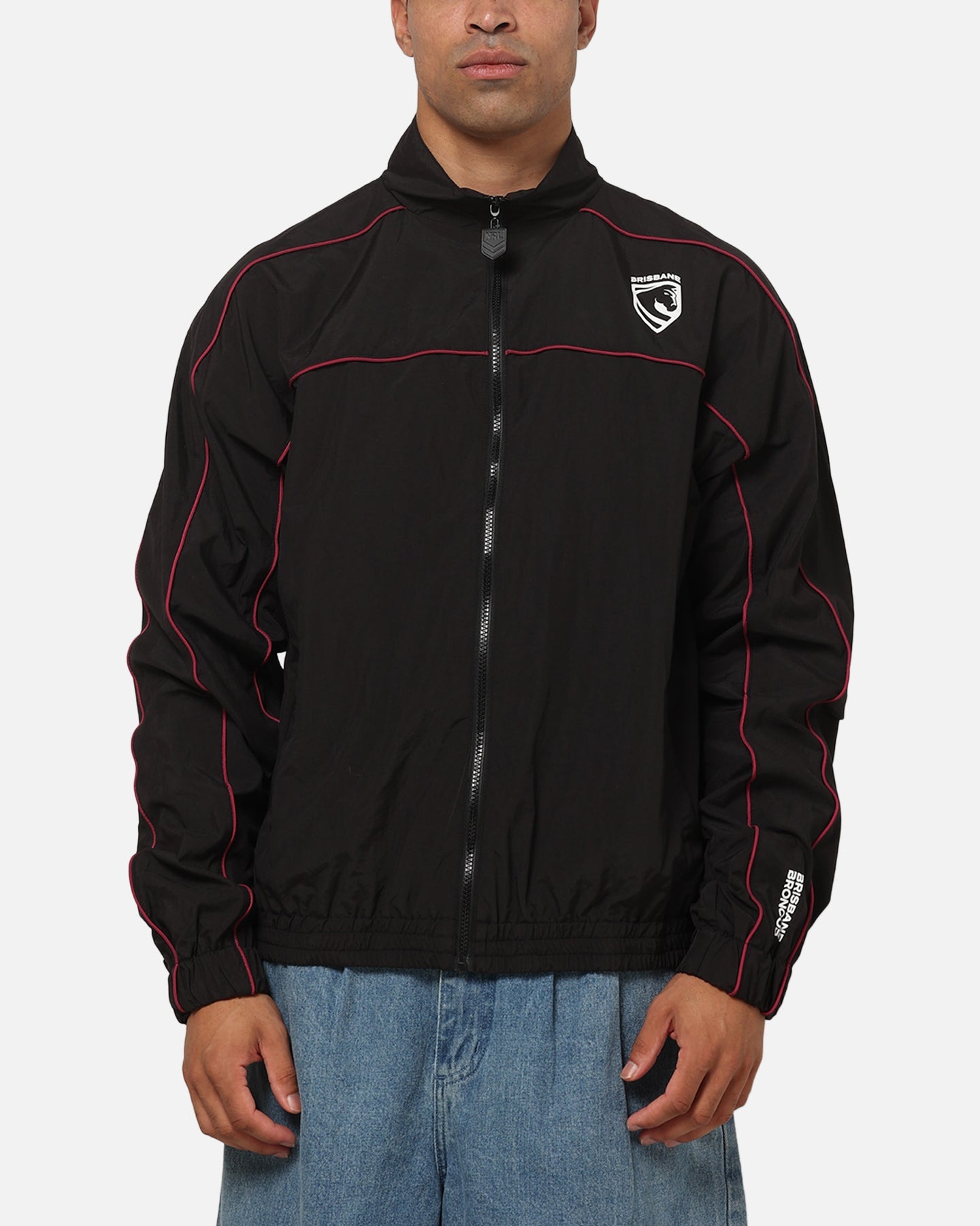 Bleacher Athletic Brisbane Broncos NRL Midweight Spray Jacket Black