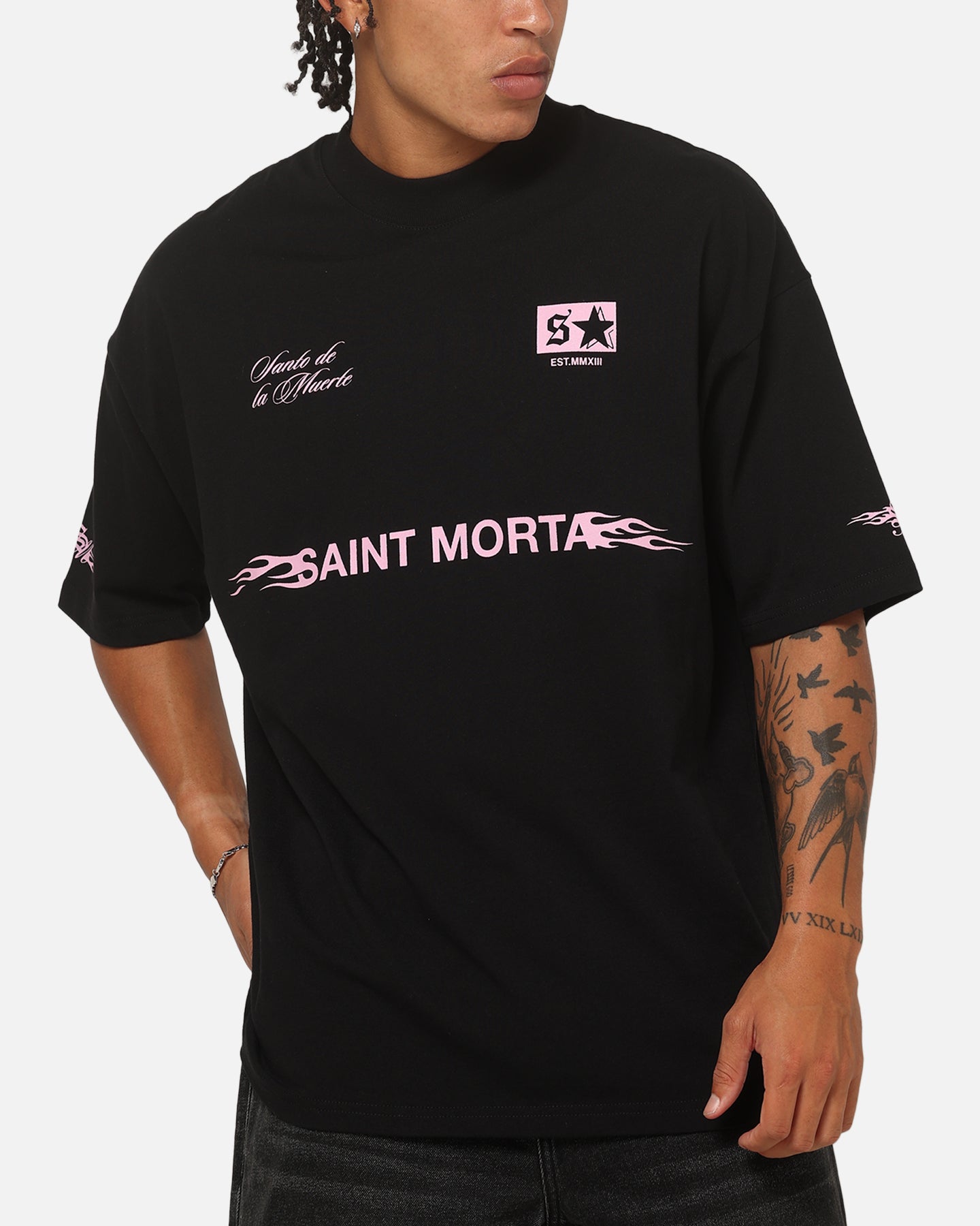 Saint Morta Speed Racing Boxy T-Shirt Black/Pink