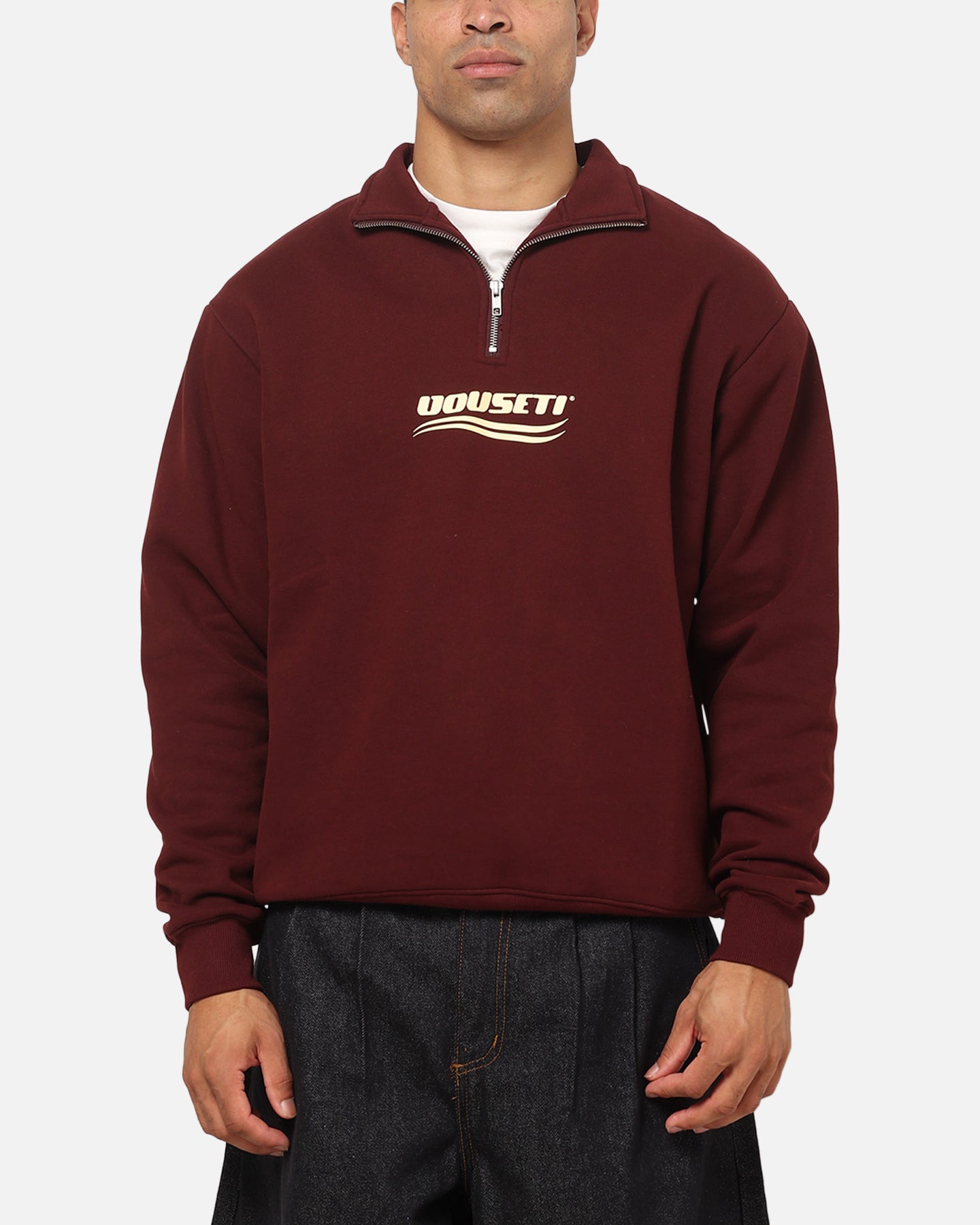 Vouseti Golf Wave Quarter Zip Crewneck Dark Plum