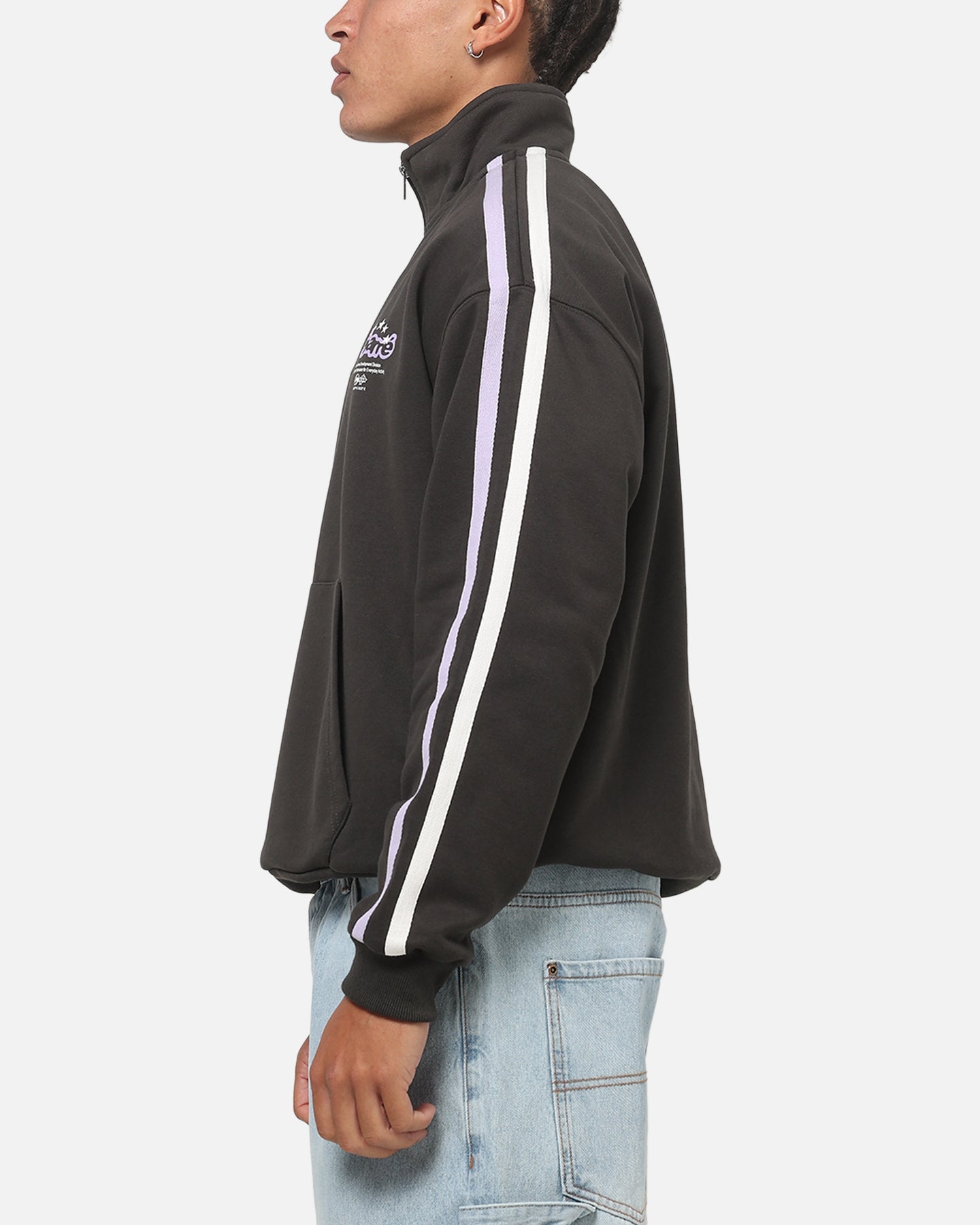 Carre Footie 1/4 Zip Crewneck Vintage Black