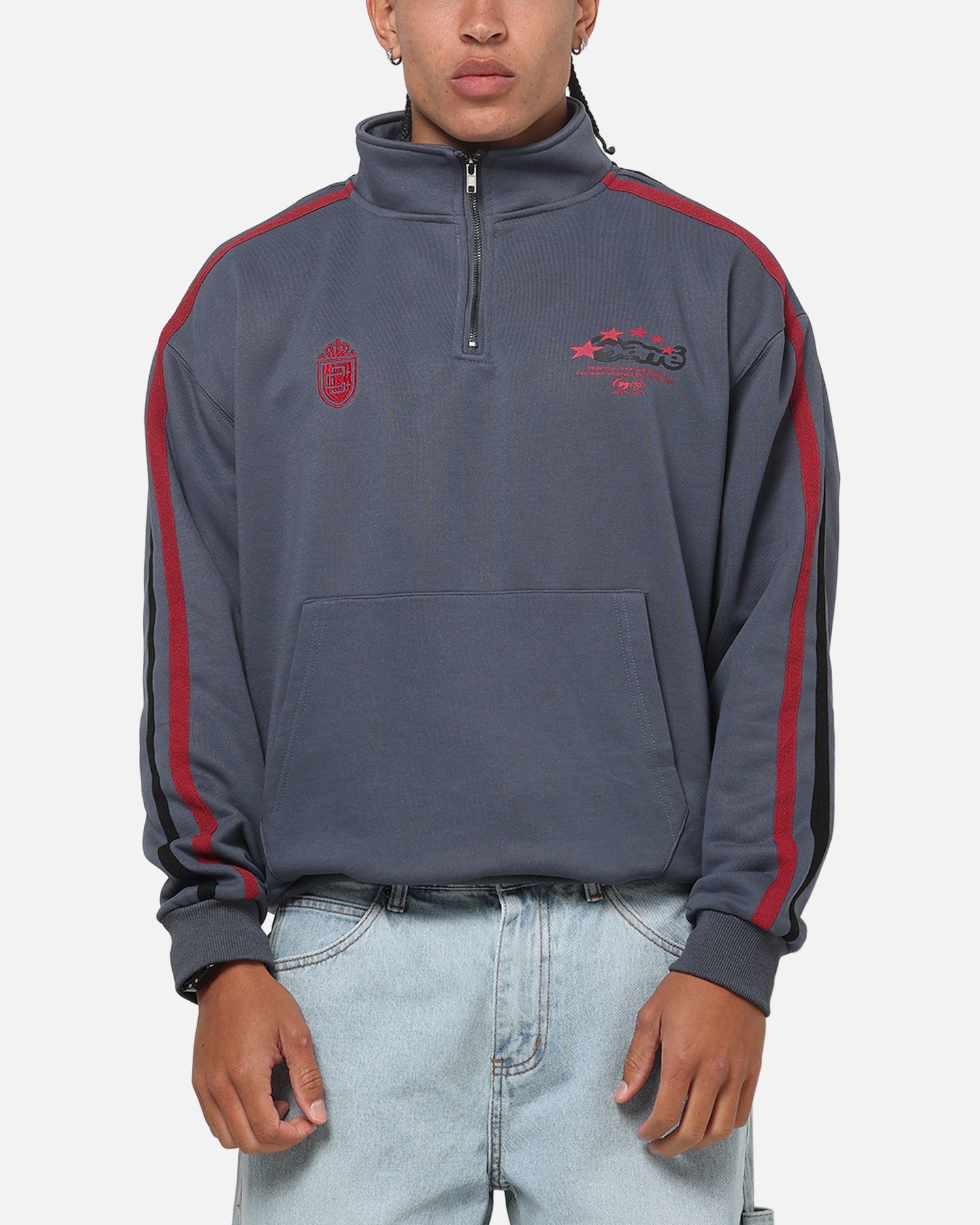 Carre Footie 1/4 Zip Crewneck Vintage Navy