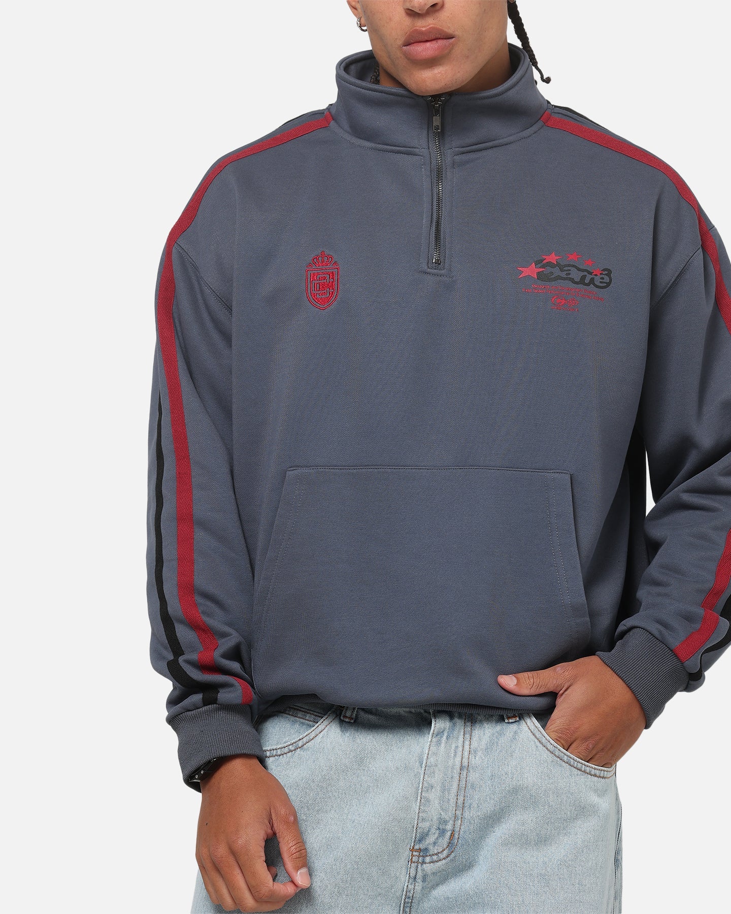 Carre Footie 1/4 Zip Crewneck Vintage Navy