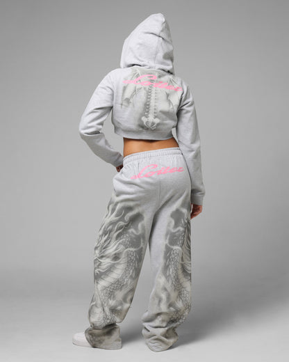 Loiter Women's Drako Cropped Hoodie Grey Marle