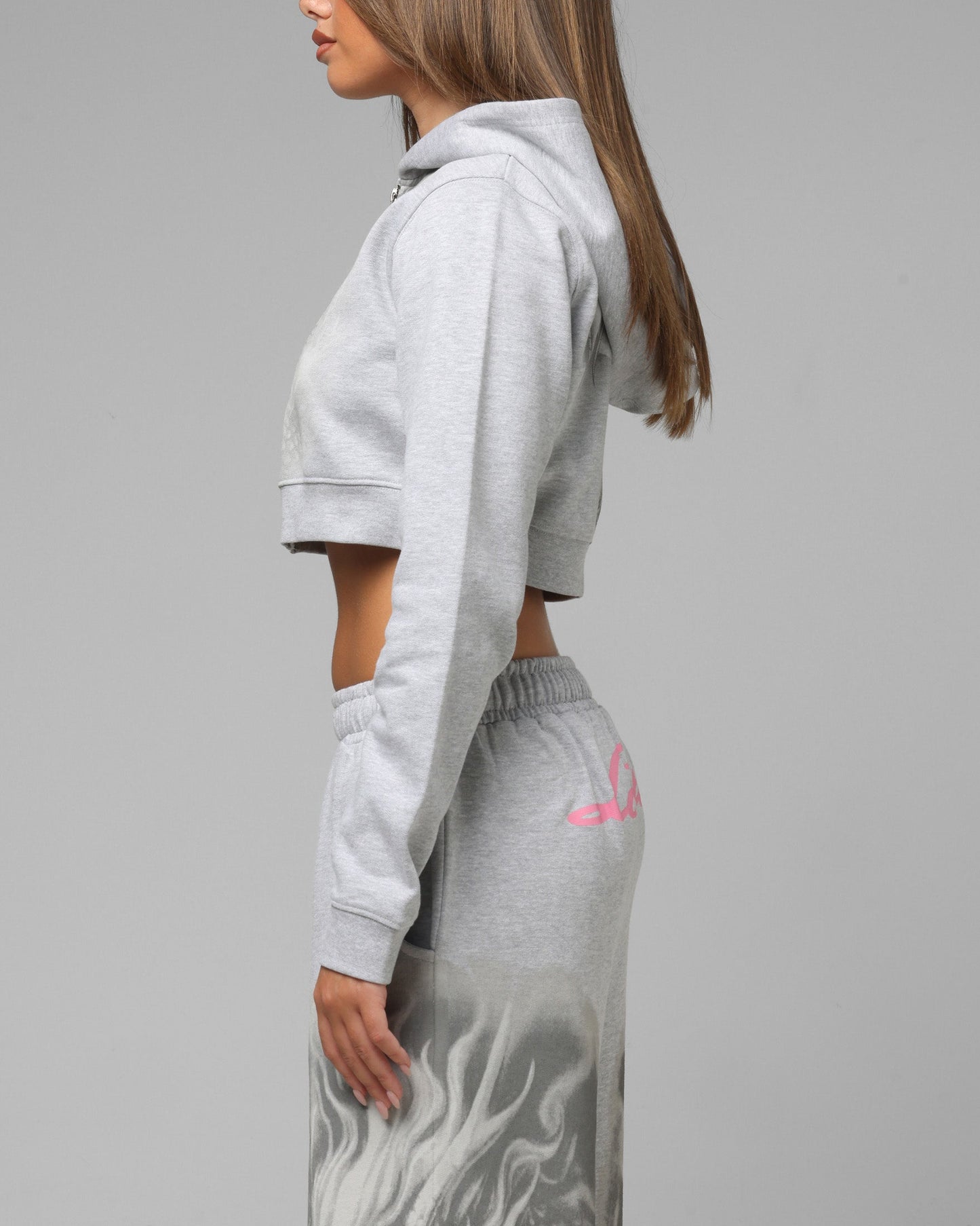 Loiter Women's Drako Cropped Hoodie Grey Marle