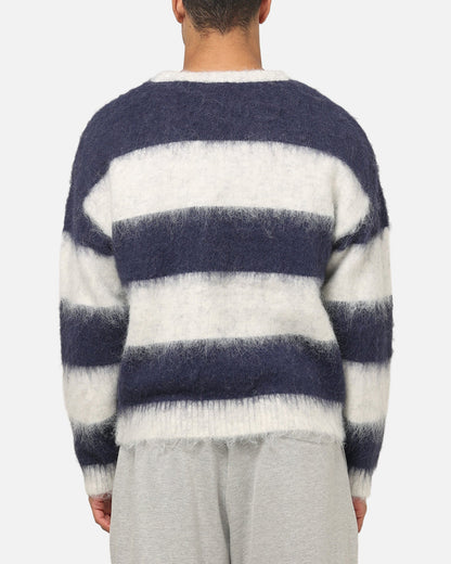 Majestic Athletic New York Yankees Block Stripe Knit Jumper Vintage White