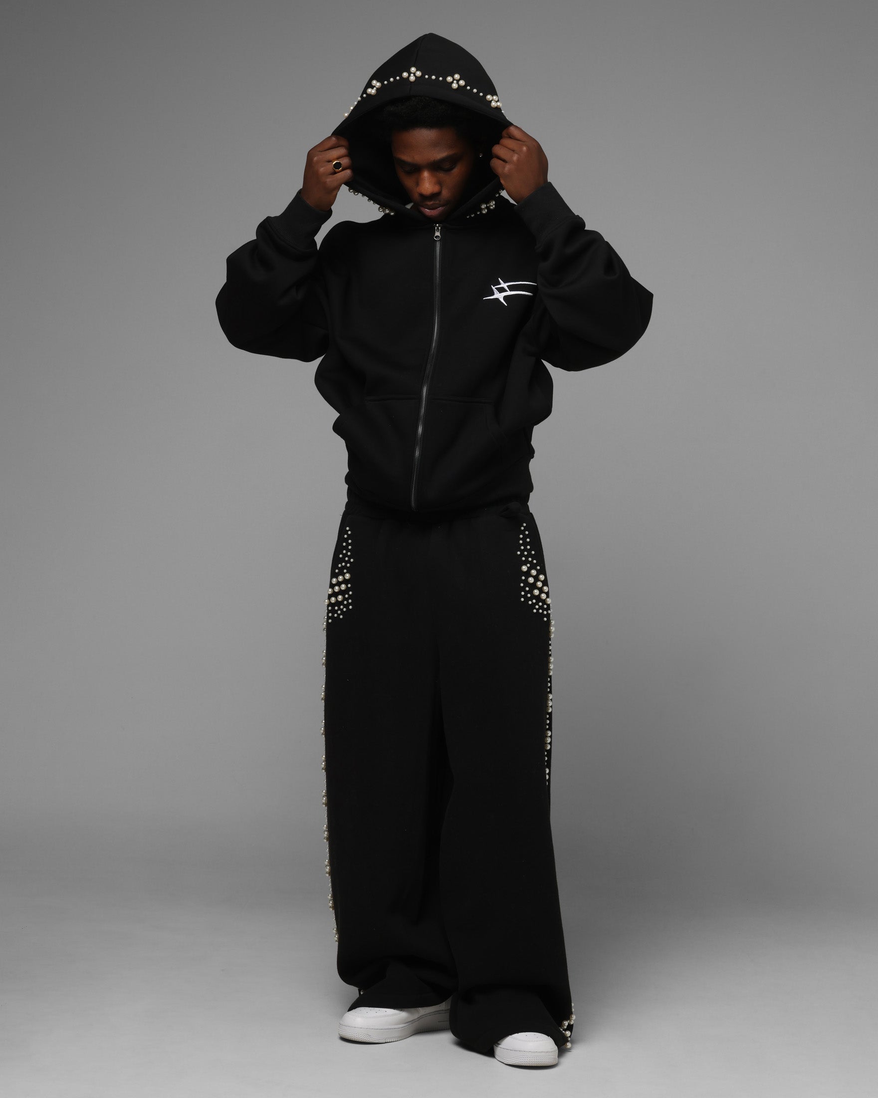 Loiter Pearl Zip Hoodie Black