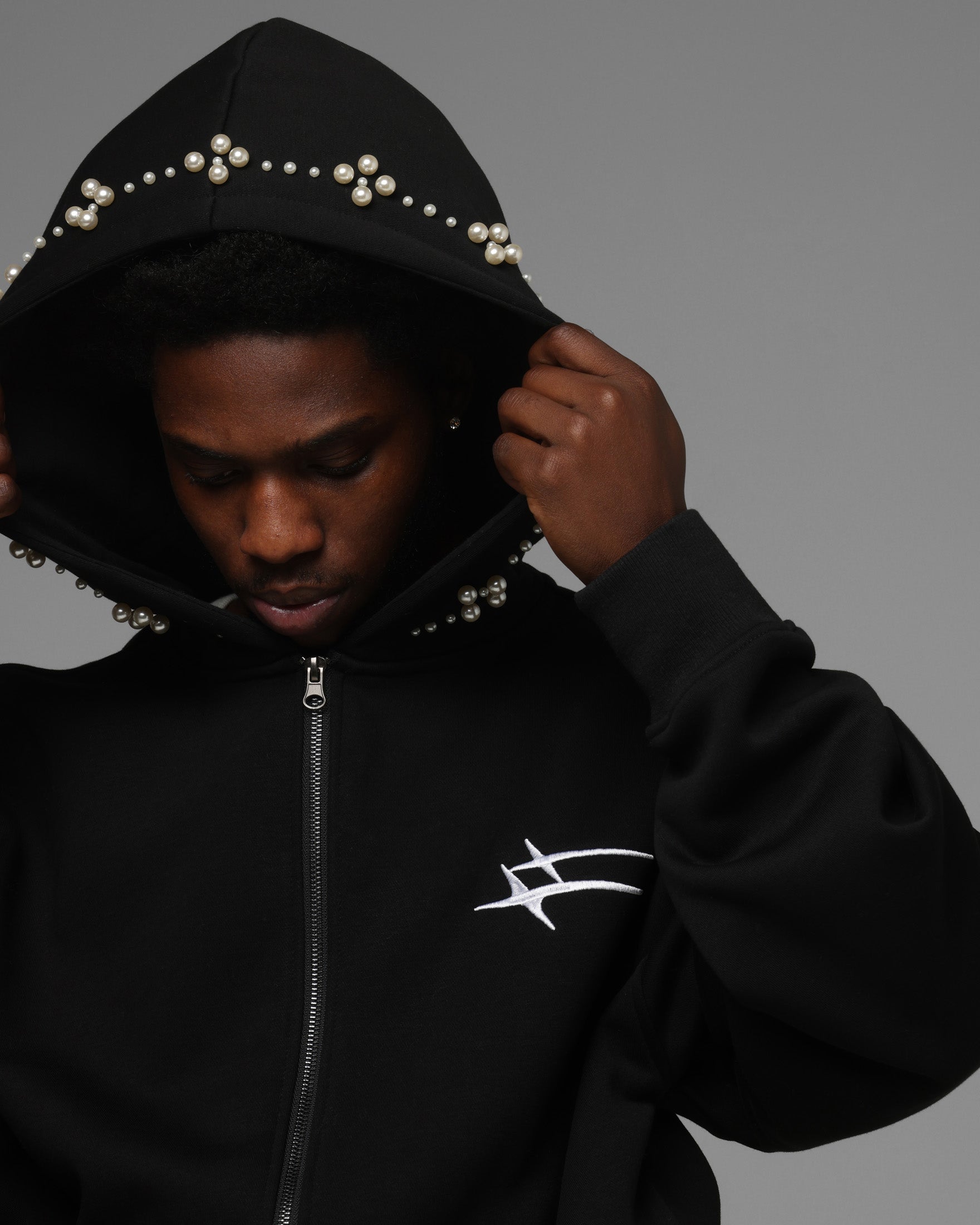 Loiter Pearl Zip Hoodie Black