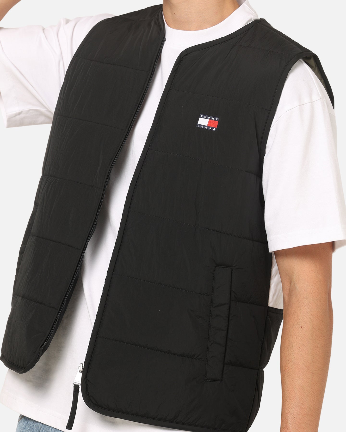 Tommy Jeans Heritage Flag Quilted Vest Black