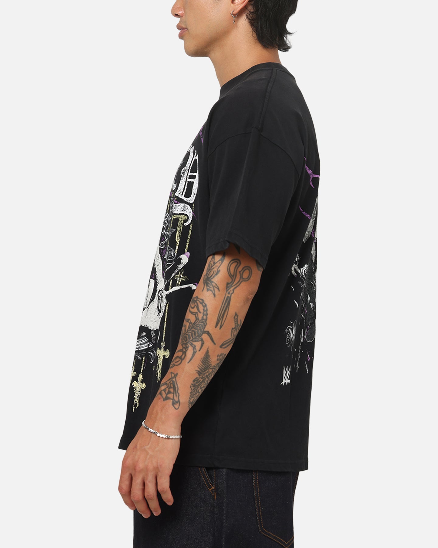 73Studio X WWE Rhea Ripley Vintage T-Shirt Black Acidwash