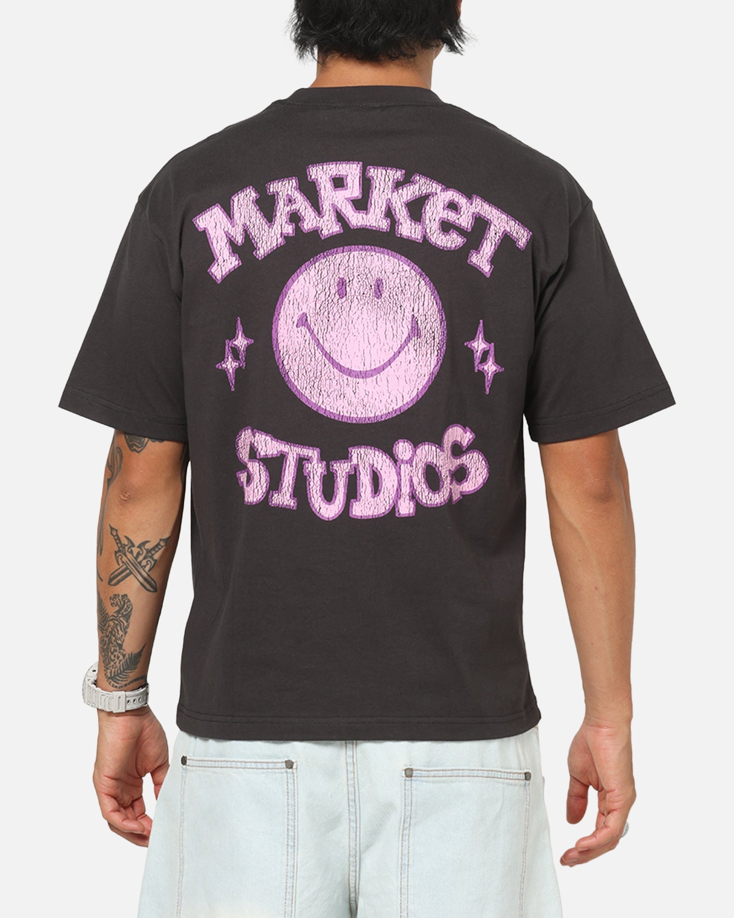 Market Smiley Old School T-Shirt Washed Black