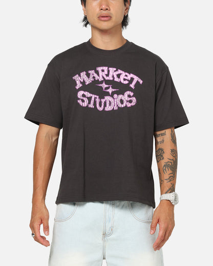 Market Smiley Old School T-Shirt Washed Black