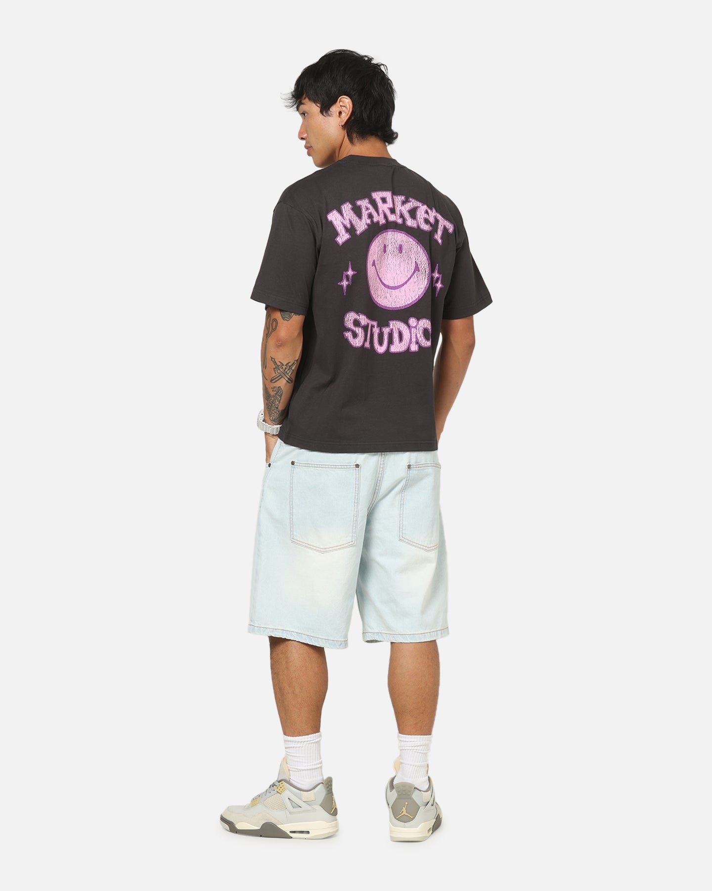 Market Smiley Old School T-Shirt Washed Black