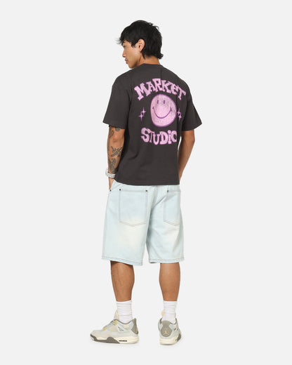 Market Smiley Old School T-Shirt Washed Black