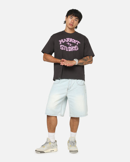 Market Smiley Old School T-Shirt Washed Black