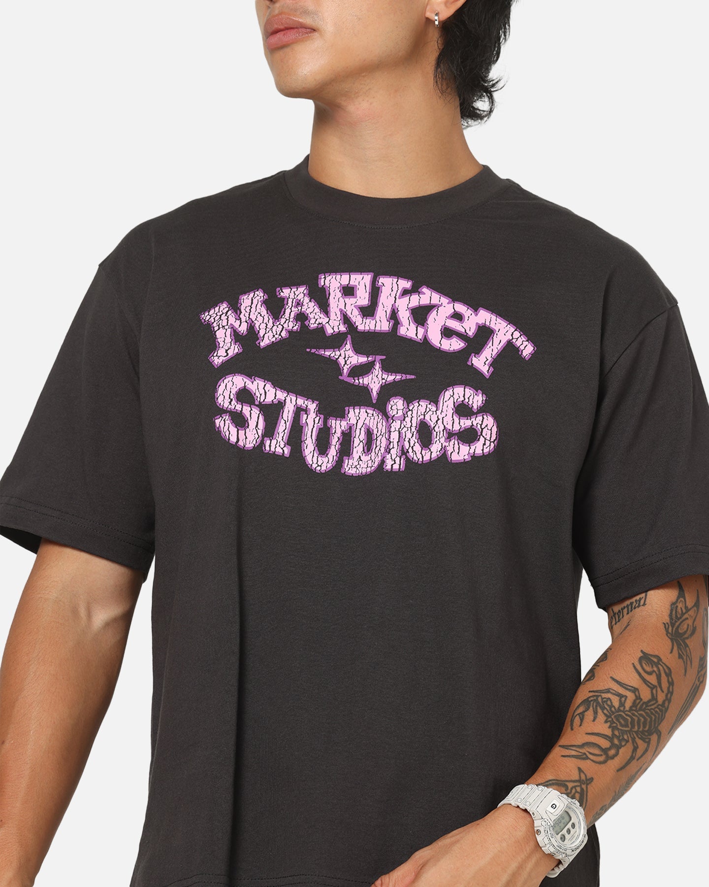 Market Smiley Old School T-Shirt Washed Black