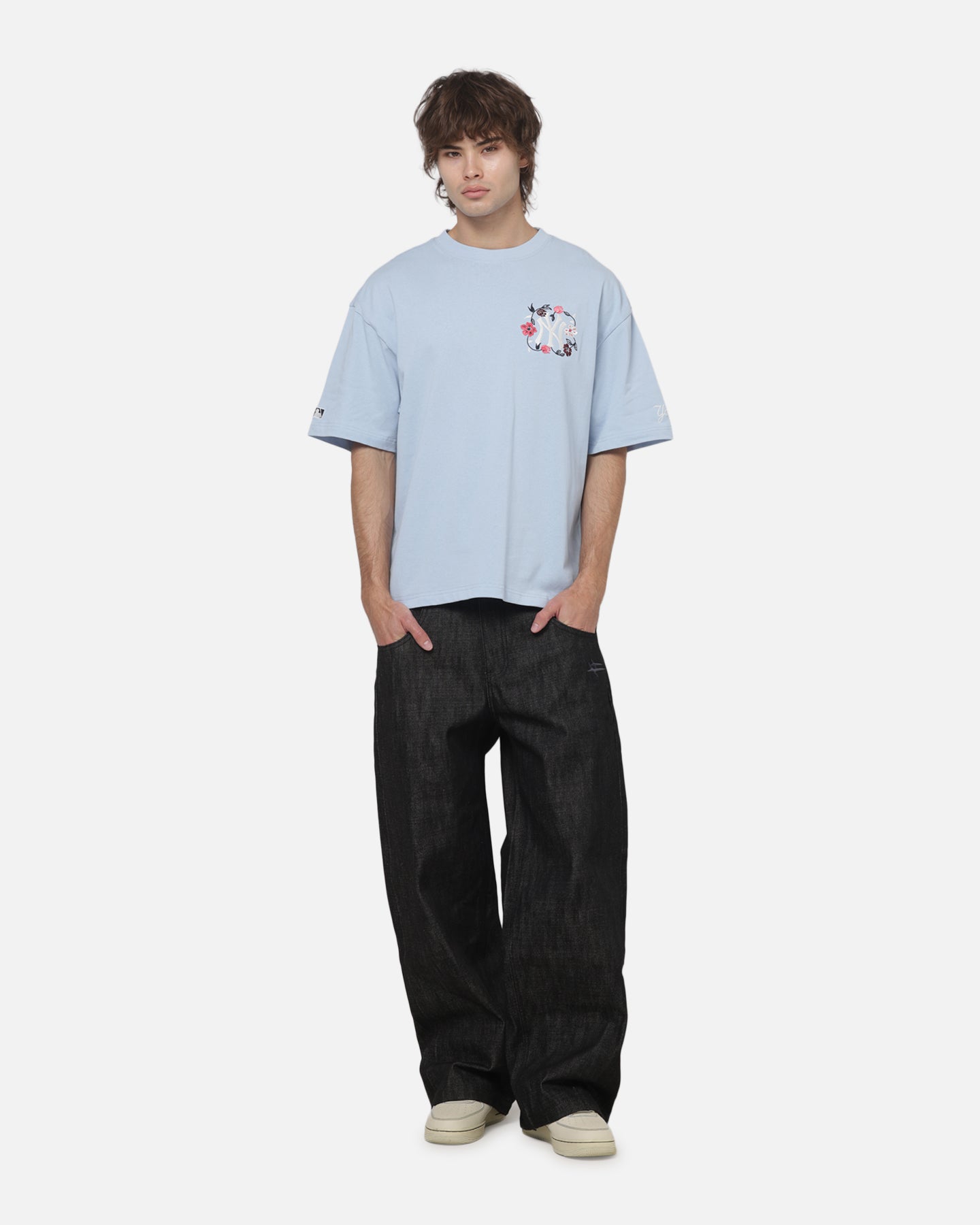 Mitchell & Ness New York Yankees Stack Box T-Shirt Baby Blue