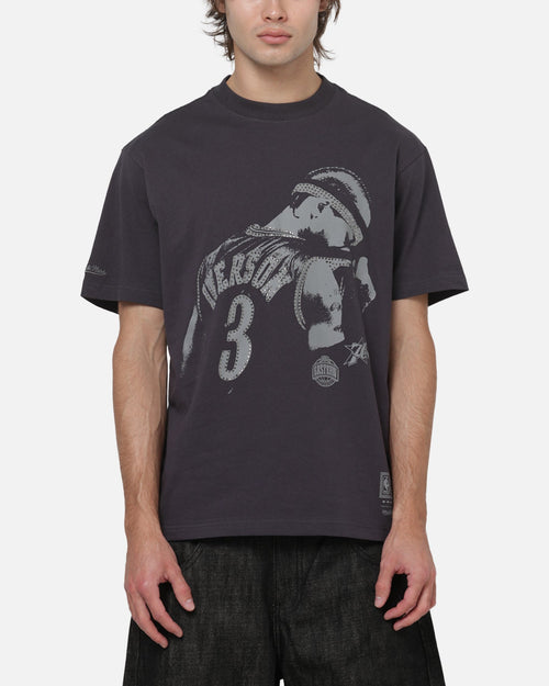 Mitchell & Ness Philadelphia 76ers Allen Iverson Studded Tips T-Shirt Washed Black