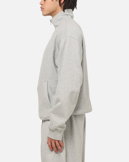 American Thrift Leisure Quarter Zip Mock Neck Sweater Grey Marle