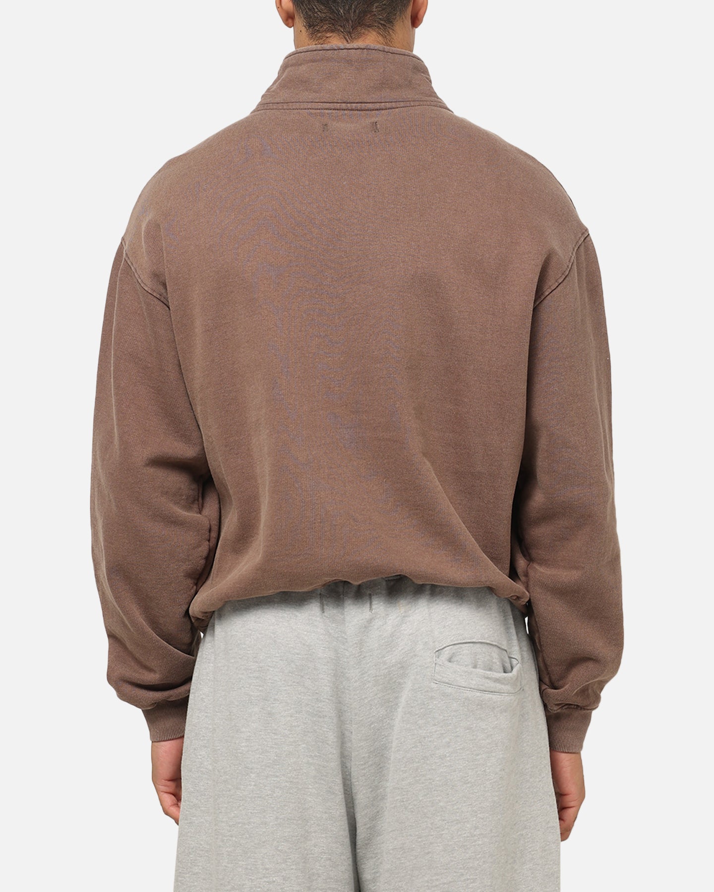 American Thrift Leisure Quarter Zip Mock Neck Sweater Washed Brown